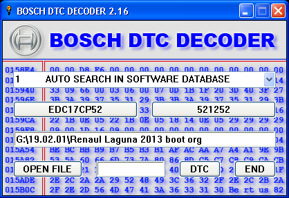 Bosch DTC decoder 2.16